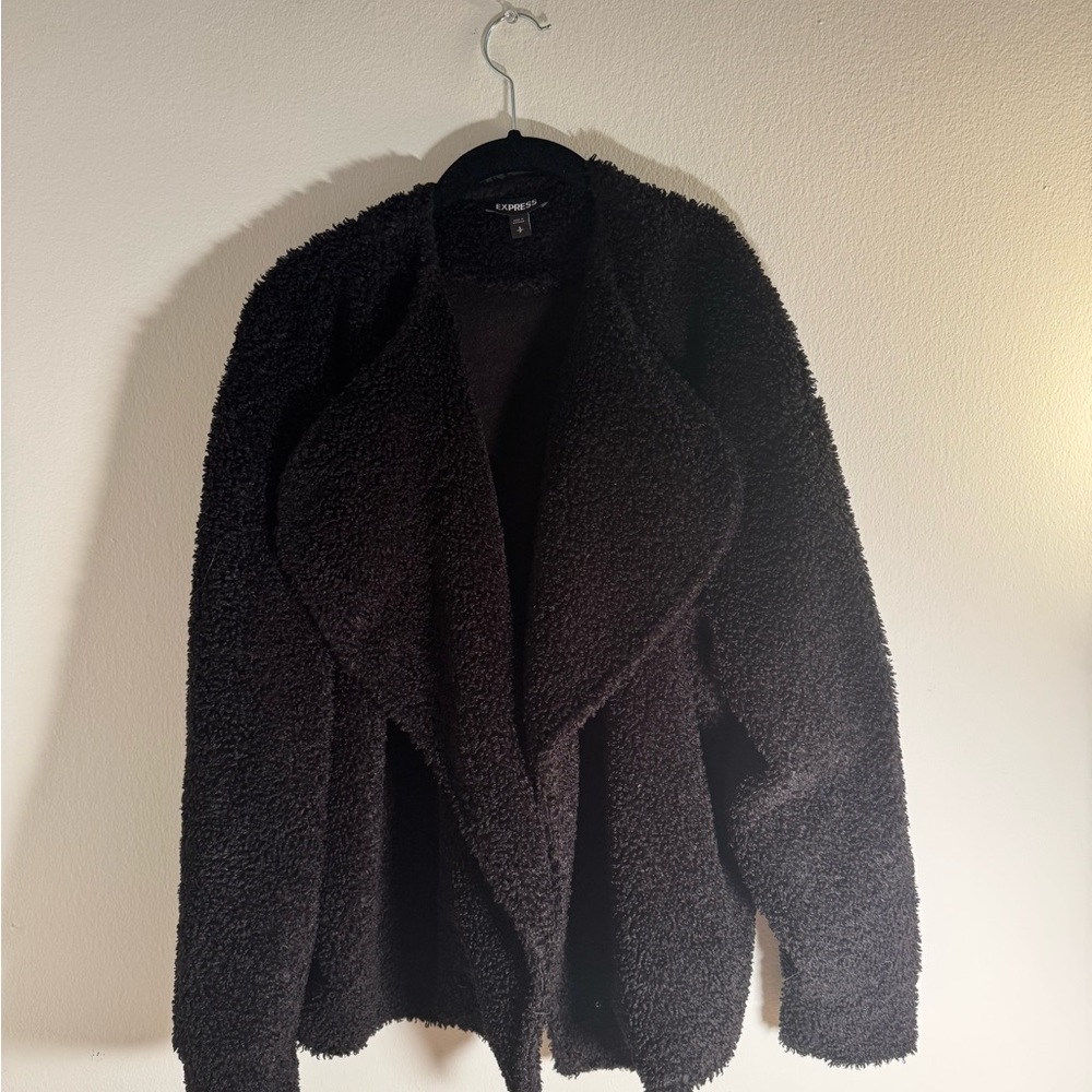 Express Black Teddy Jacket - image 2